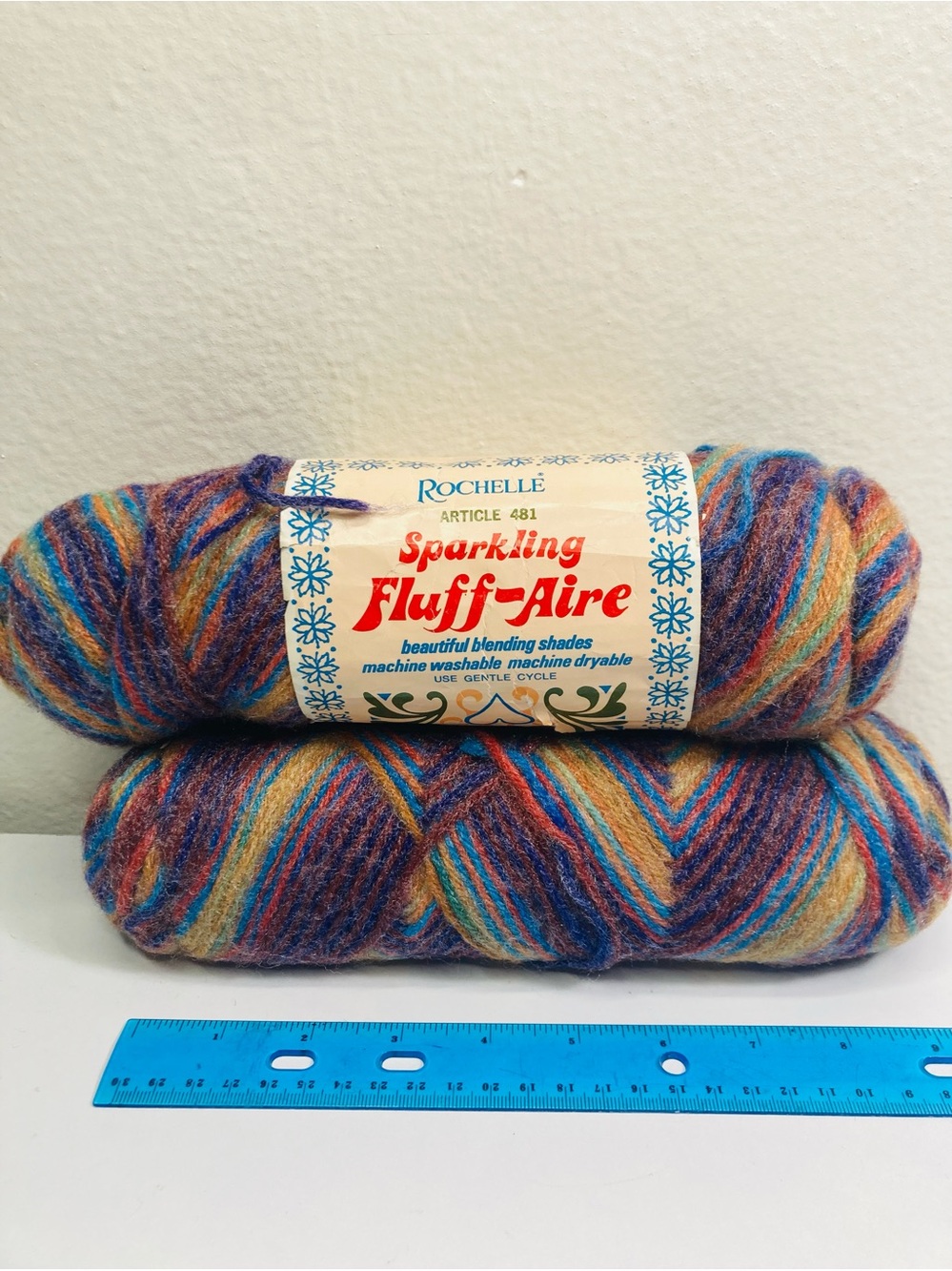 2 NEW Vintage Rochelle Sparkling Fluff-Aire Variegated 60% Creslan 40% Nylon